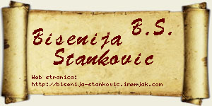 Bisenija Stanković vizit kartica